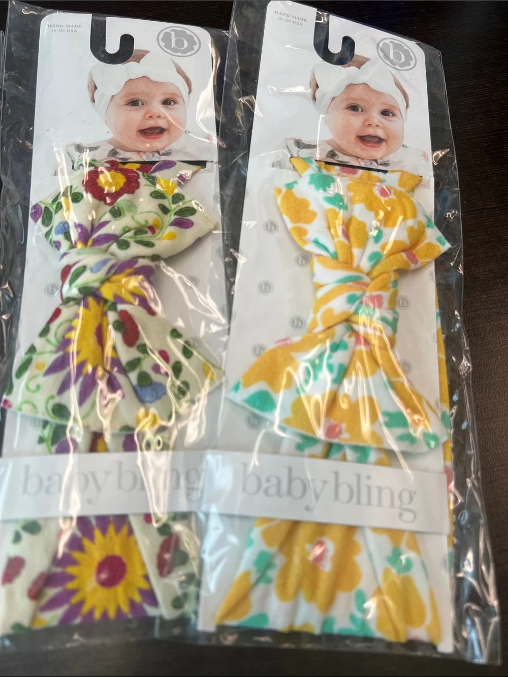 Baby Bling Blue Tie-Dye Infant Headwrap Set 5 head bands